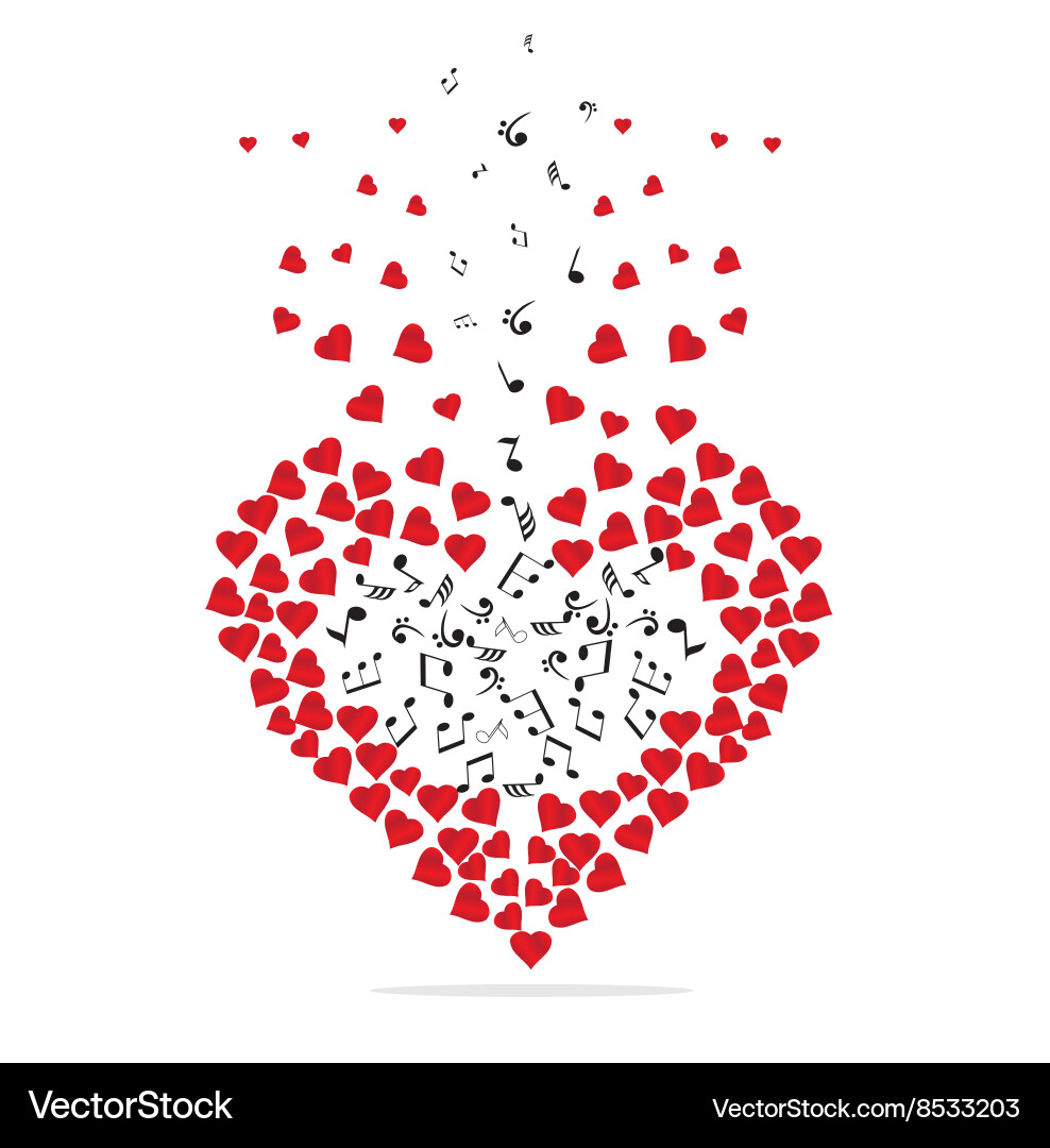 Note heart Royalty Free Vector Image - VectorStock