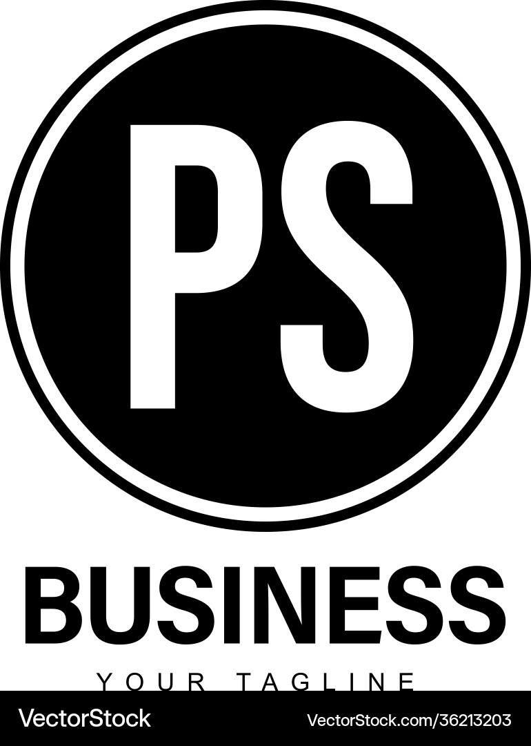 Ps initial a logo design with abstract style Ps initial a logo design with abstract style Vector Image