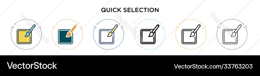 Quick selection icon in filled thin line outline Quick selection icon in filled thin line outline Vector Image