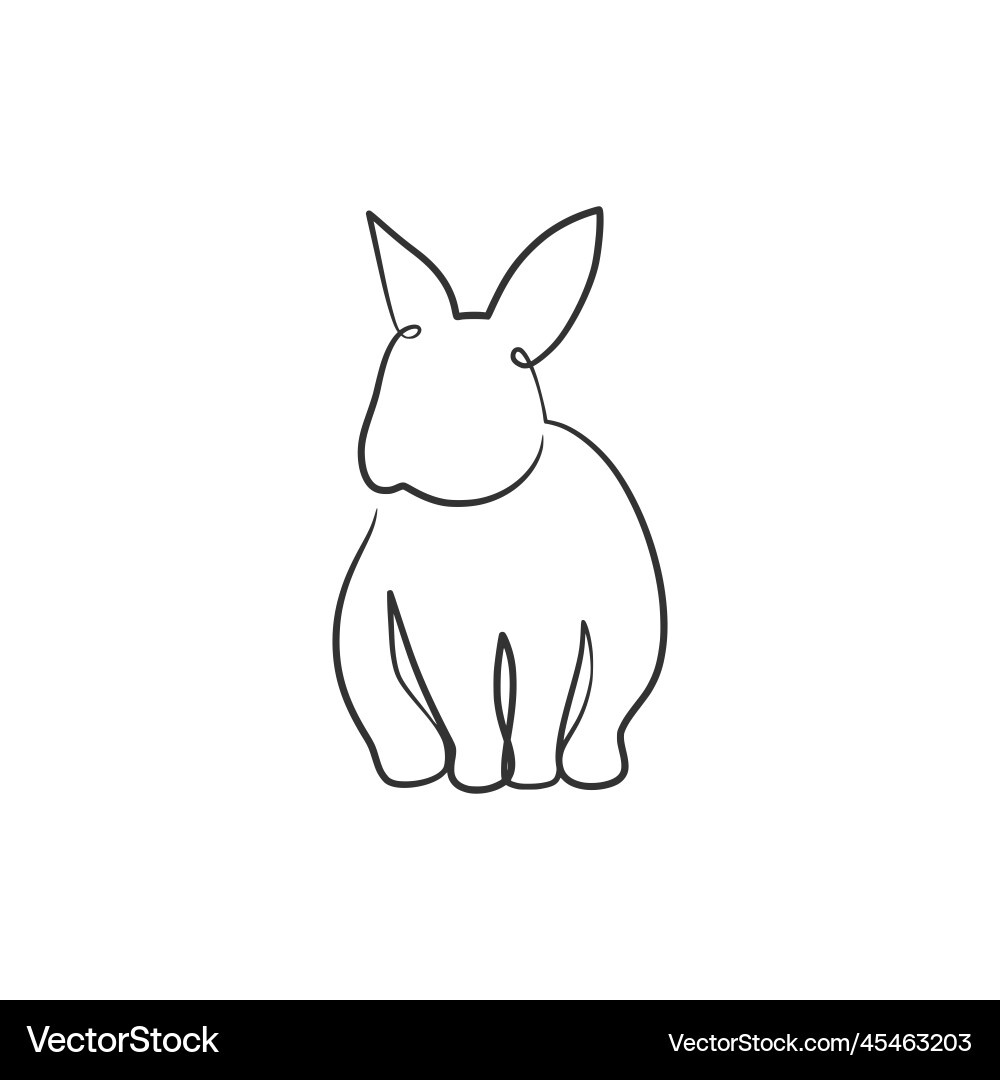 Rabbit continuous one line art drawing Vector Image