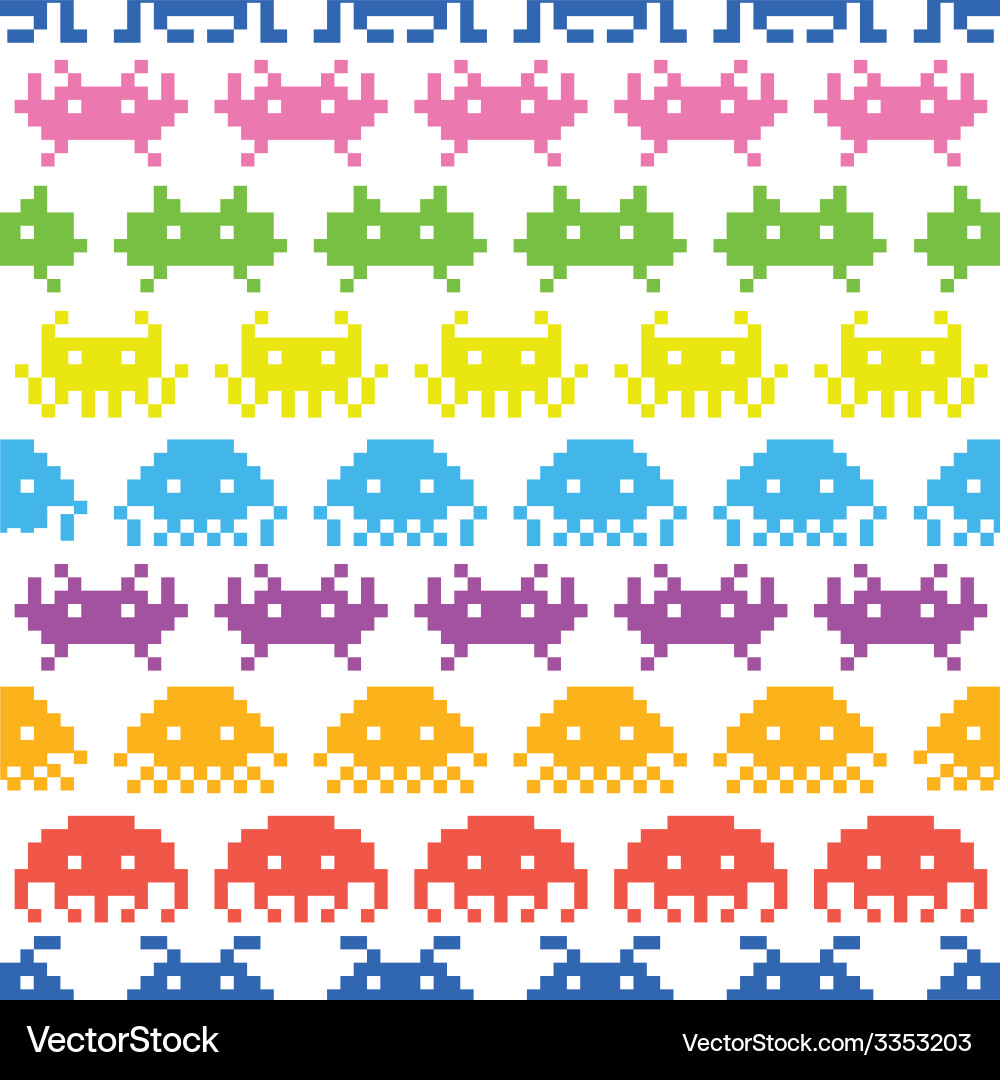 Retro Arcade Game Pattern vector image