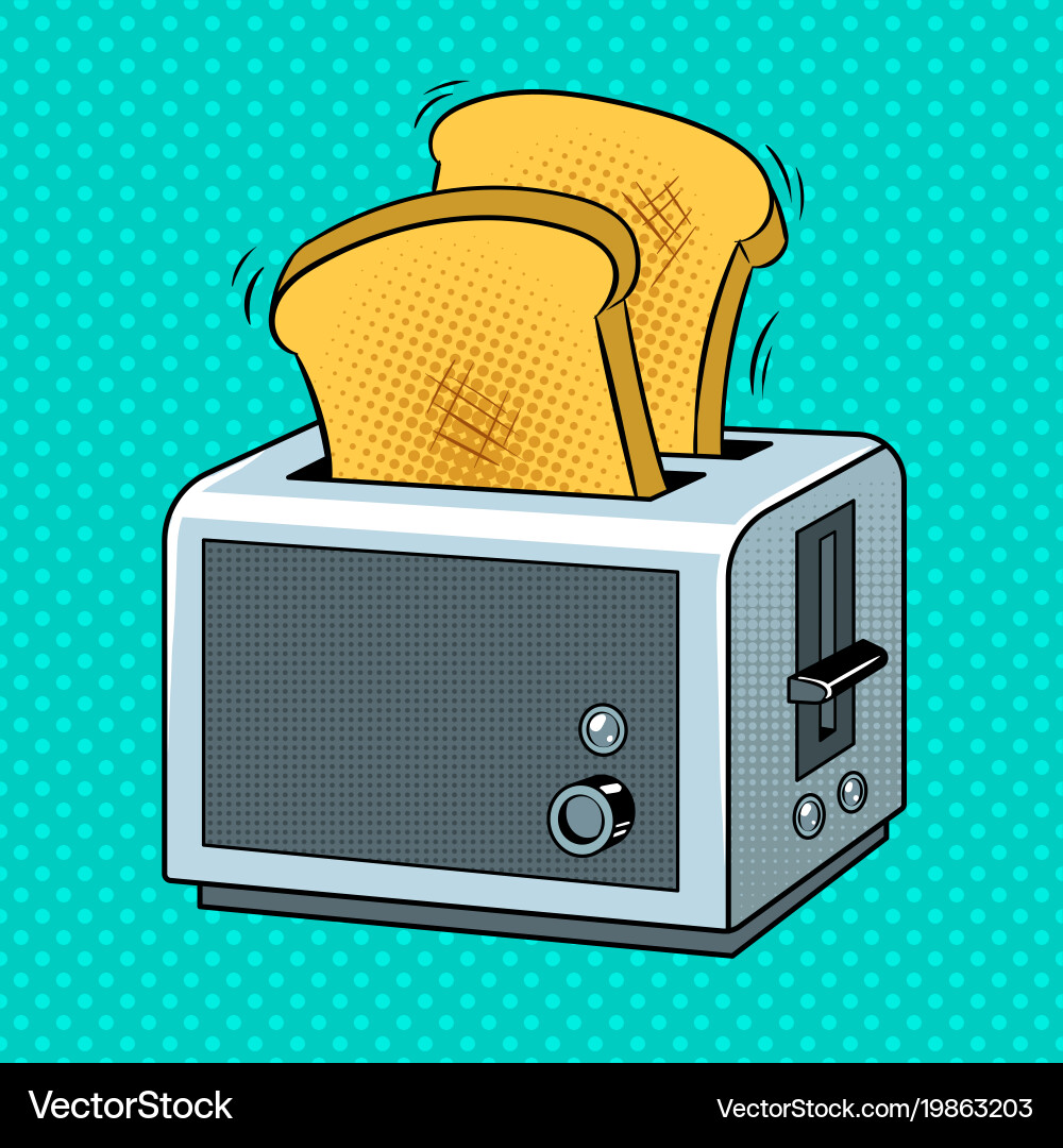 Retro Toaster with Toast vector image