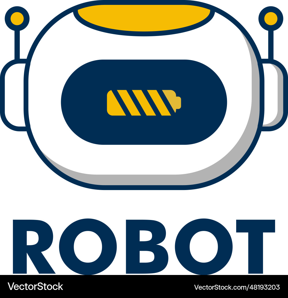 Robot or bot logo modern conversation automatic Robot or bot logo modern conversation automatic vector image