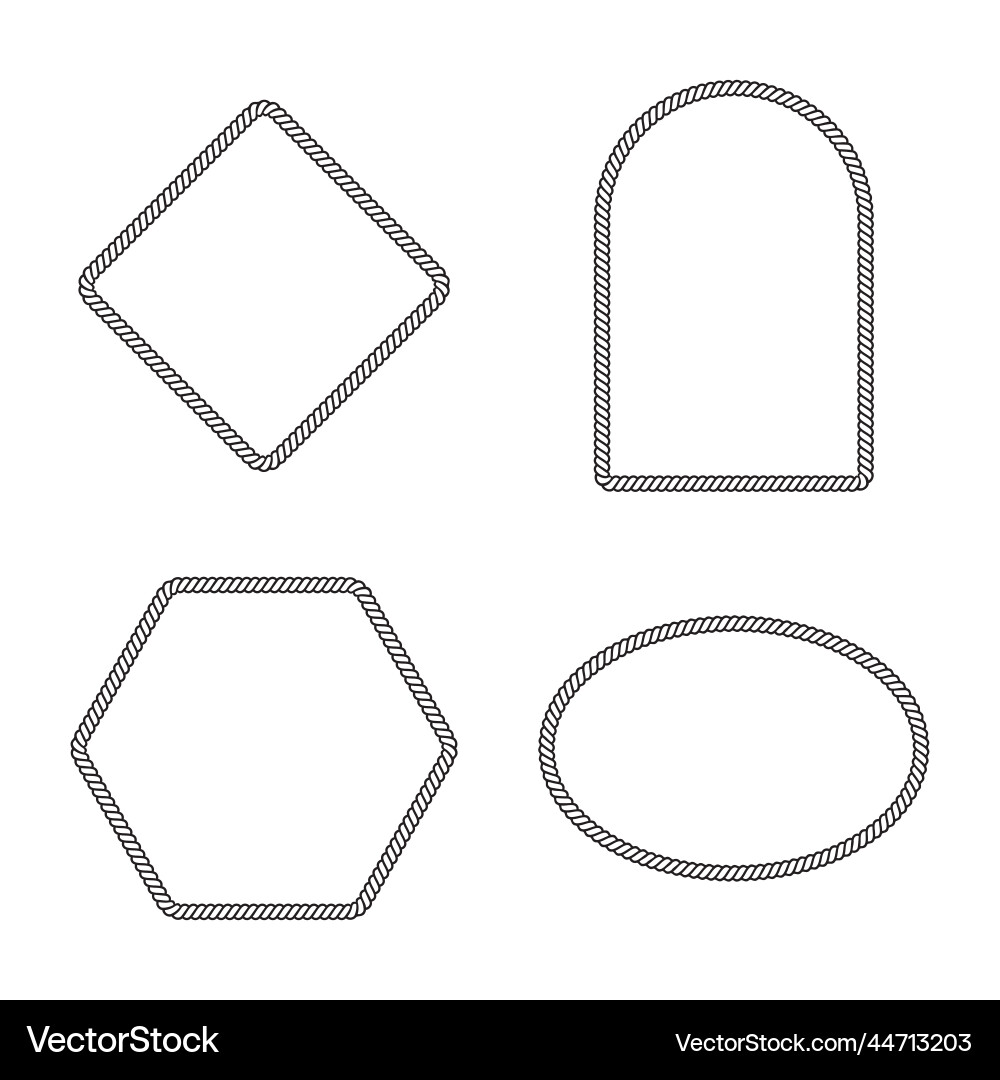 Rope boarder circle pattern frame Royalty Free Vector Image