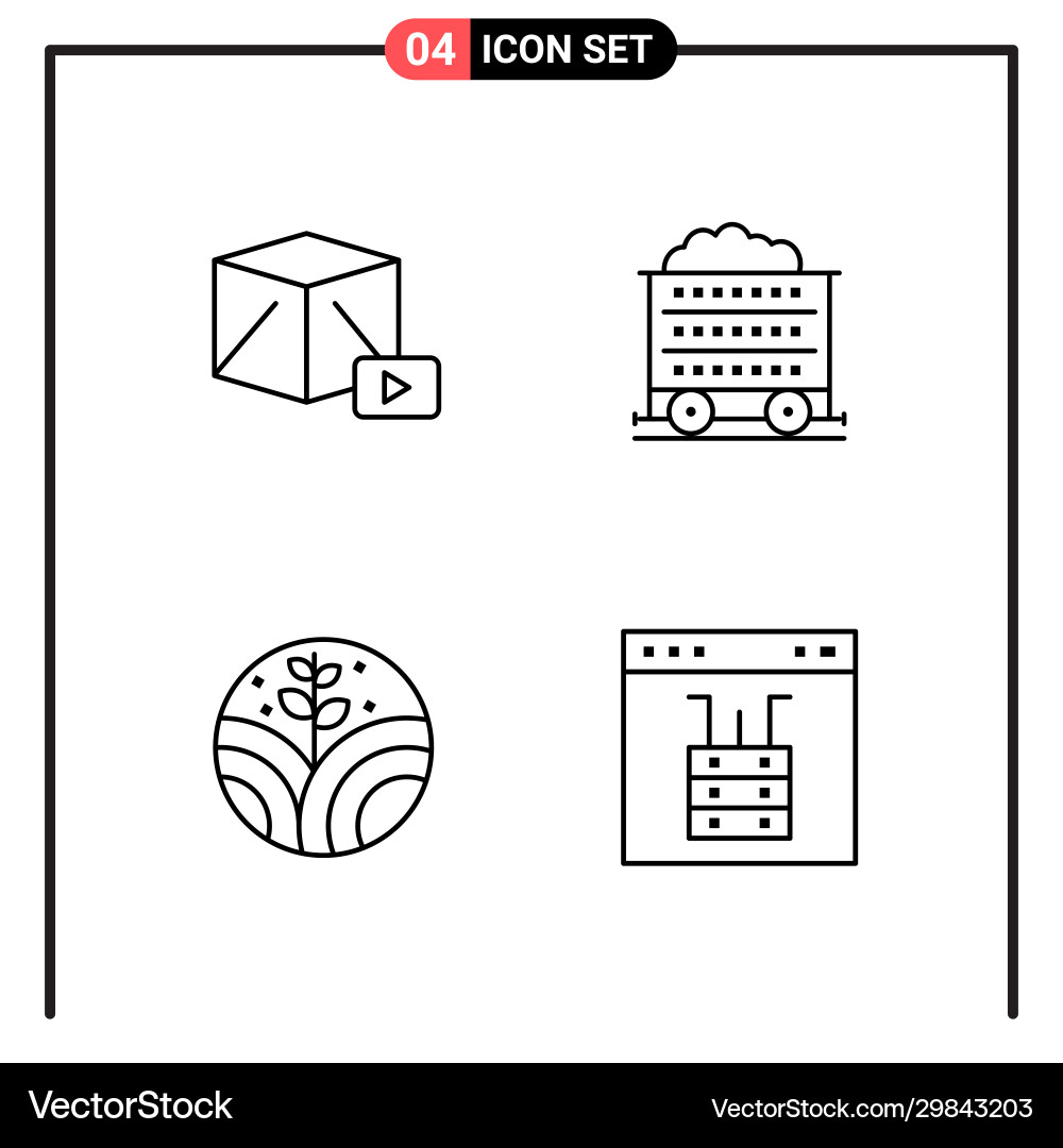 Set 4 line style icons for web and mobile Set 4 line style icons for web and mobile vector image