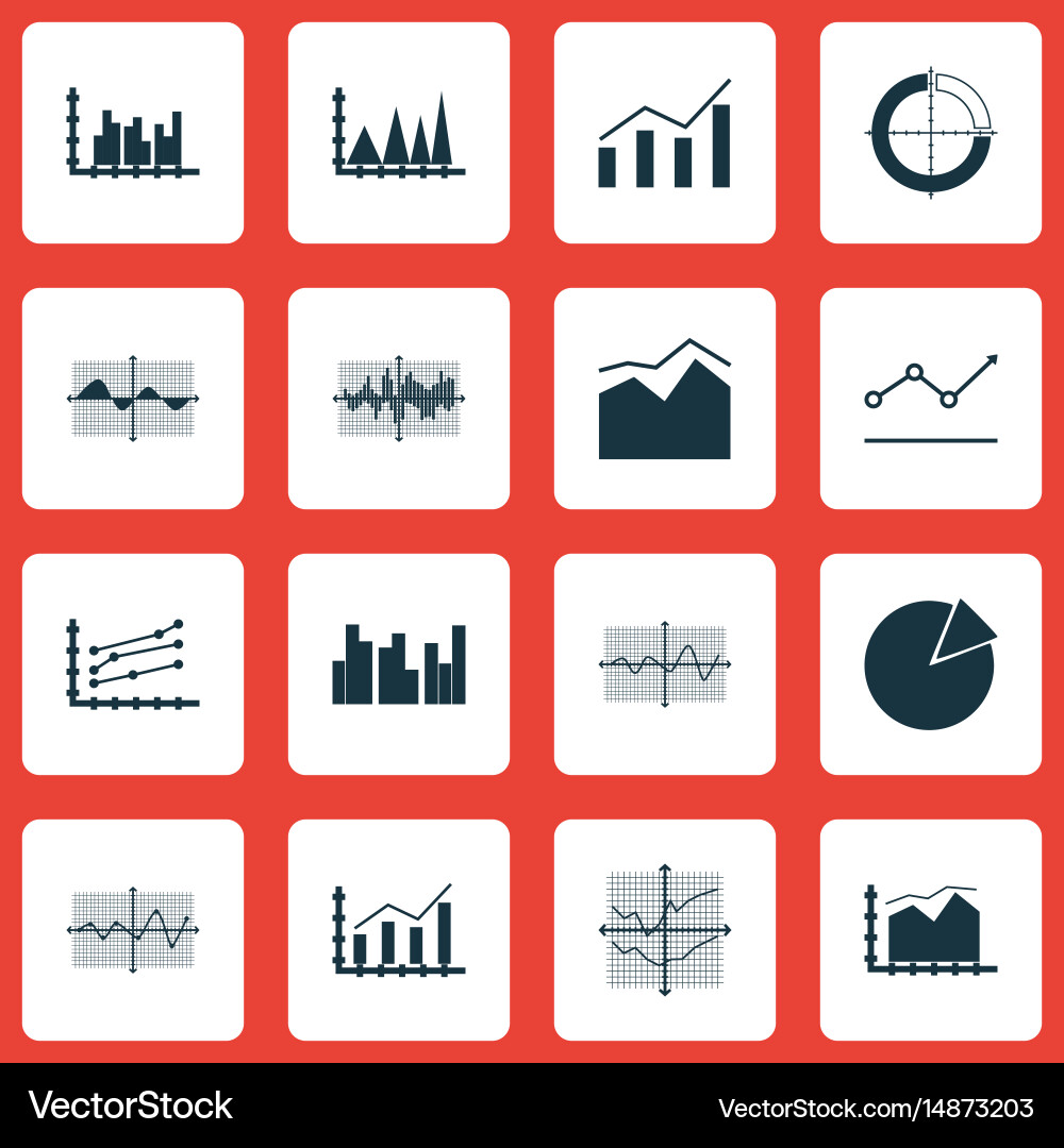 Set of graphs diagrams and statistics icons vector image