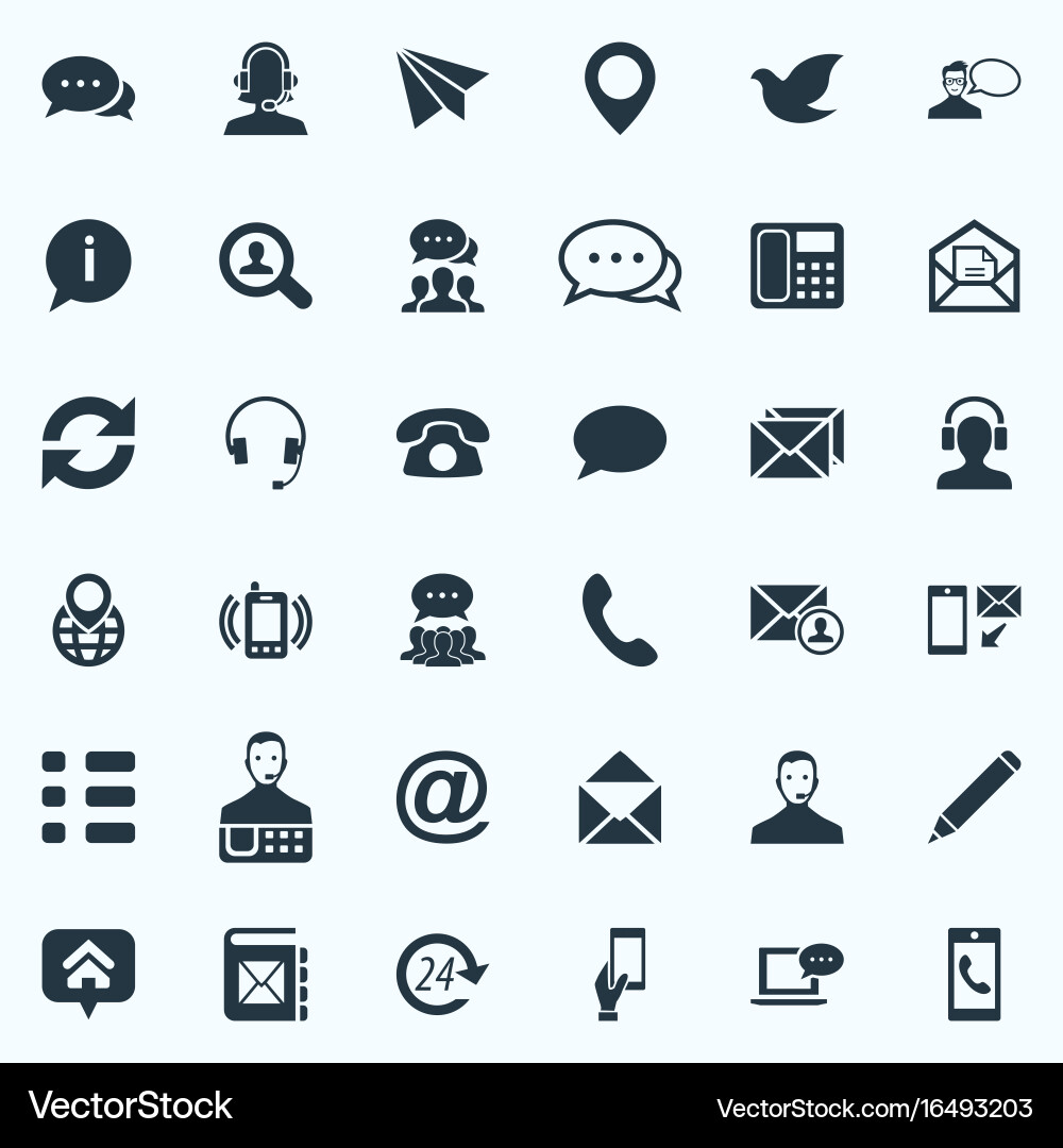 Set of simple connect icons vector image