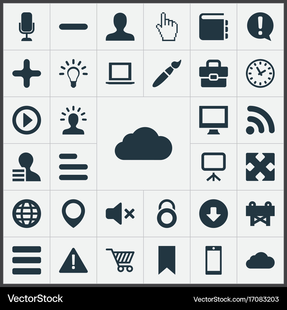 Set of simple web icons vector image