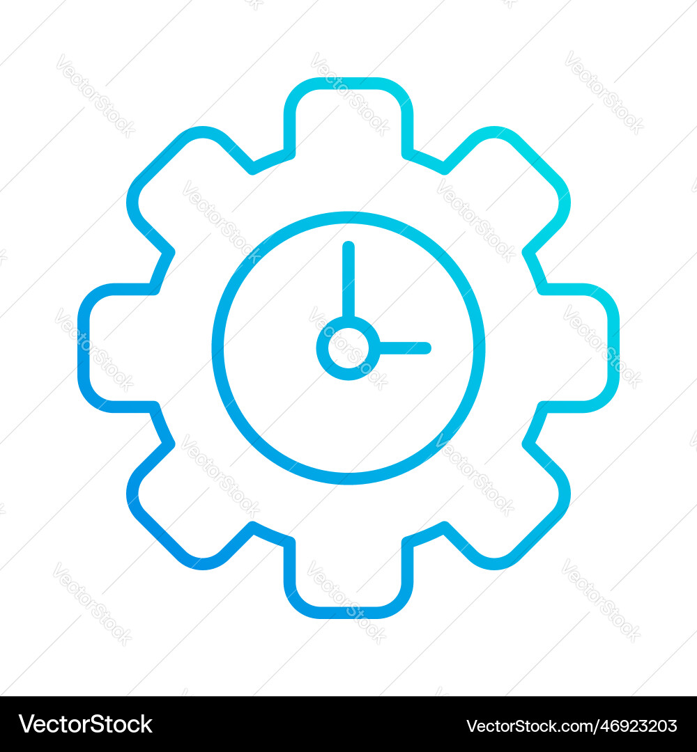 Setting clock time automation gradient outline Vector Image