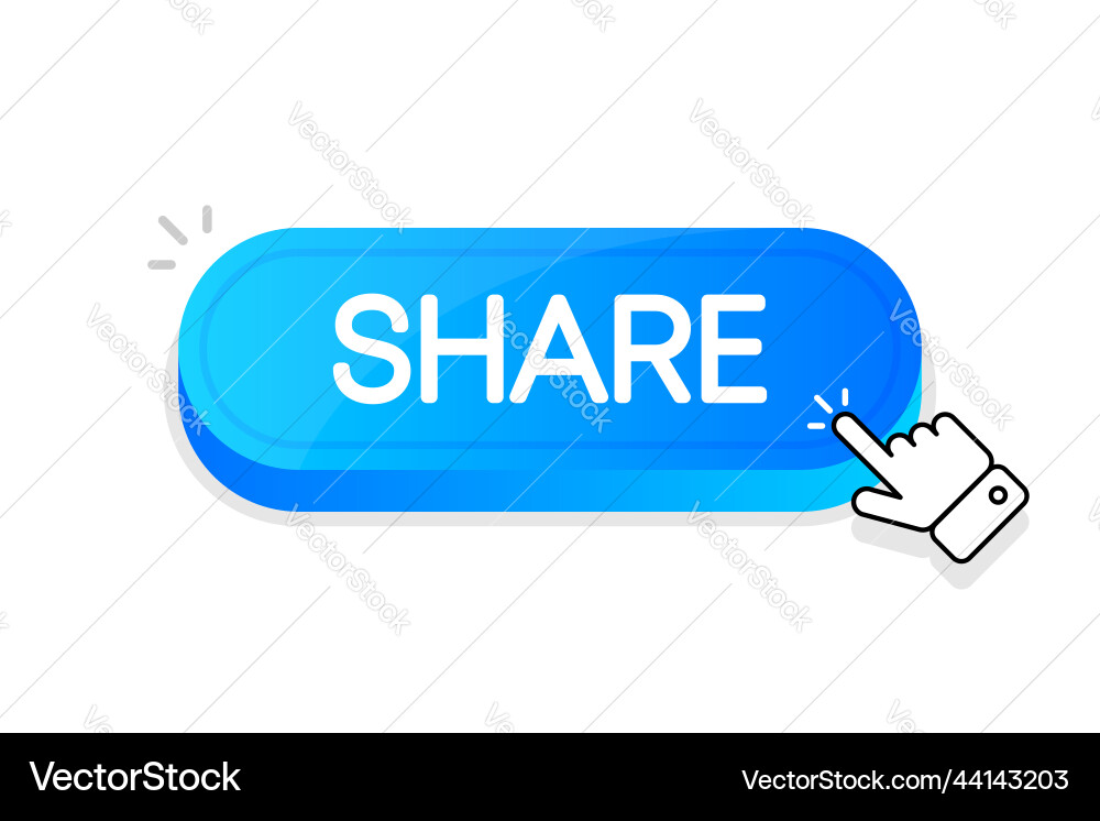 Share 3d button mouse touched Share 3d button mouse touched Vector Image