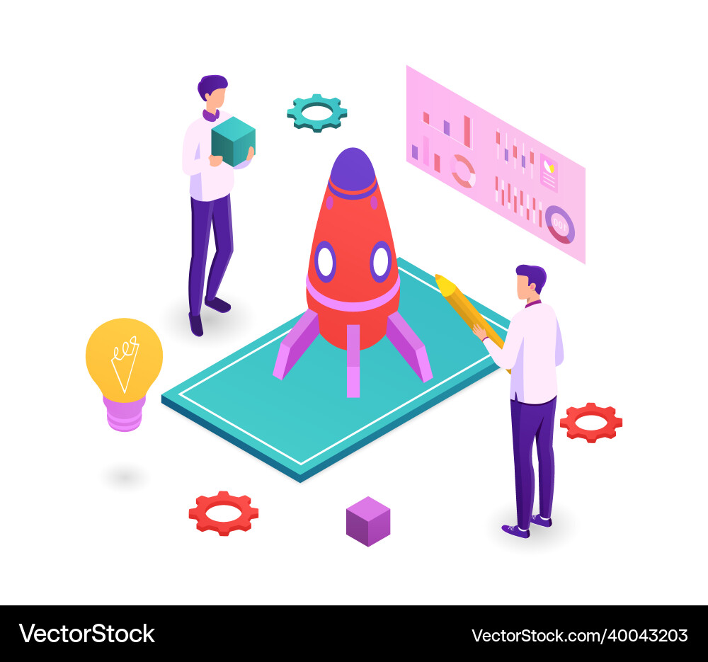 Startup project development concept Startup project development concept vector image
