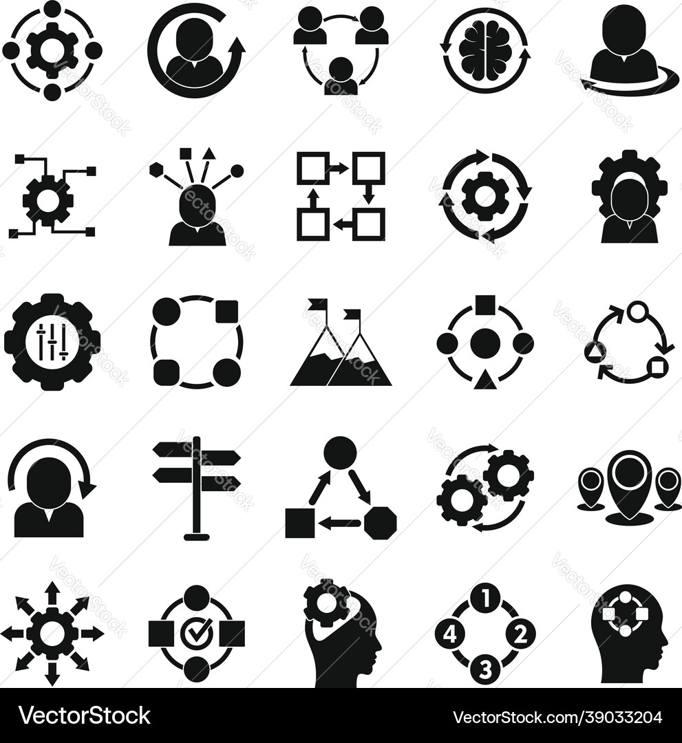 Adaptation icons set simple change adapt Adaptation icons set simple change adapt vector image