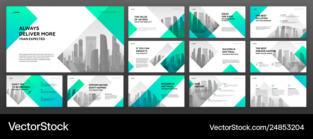 Business presentation templates set Business presentation templates set vector image