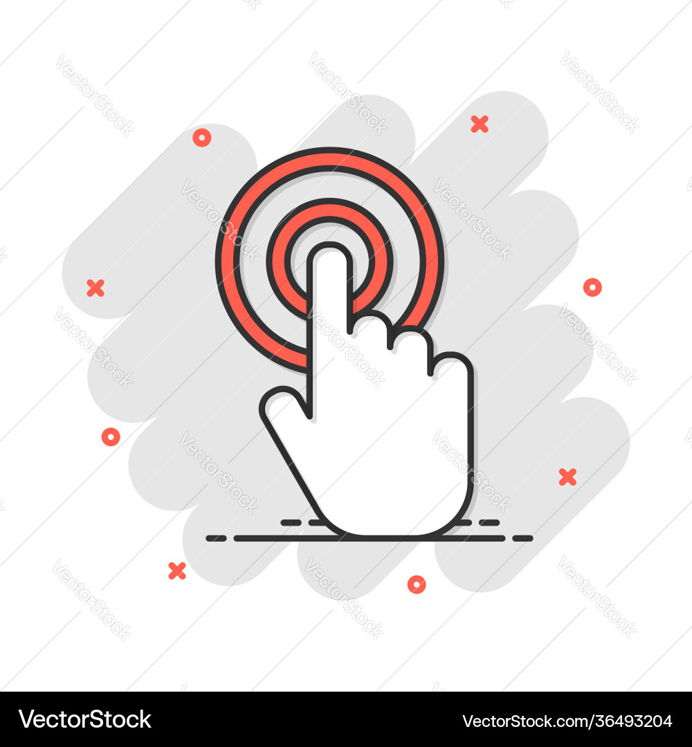 Cartoon Klicken Sie auf Hand-Symbol im Comic-Stil Cursor Cartoon Klicken Sie auf Hand-Symbol im Comic-Stil Cursor vektorbild