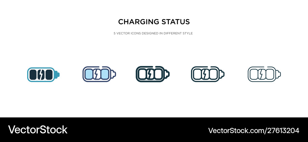 Charging status icon in different style two Charging status icon in different style two vector image