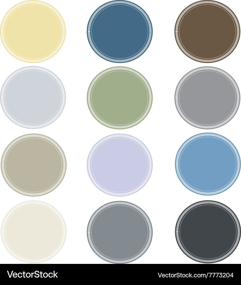 Circle Border Frame Set vector image