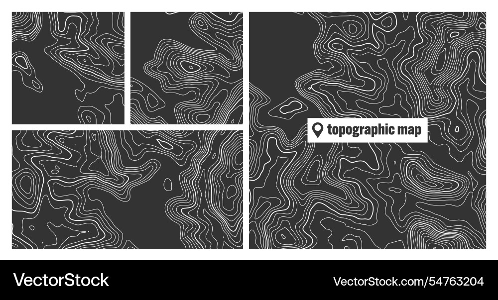 Colorful topographic map sets with contour lines vector image