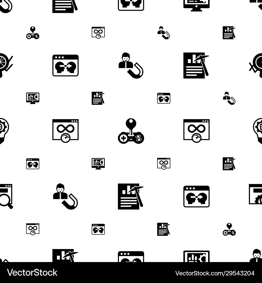 Data icons pattern seamless included editable Data icons pattern seamless included editable vector image