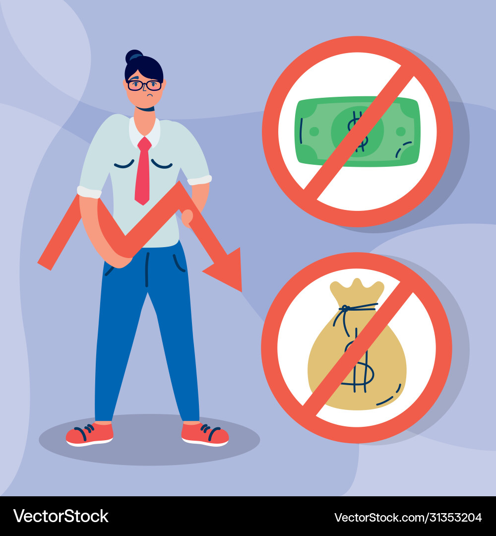 Elegant business man with statistics arrow vector image