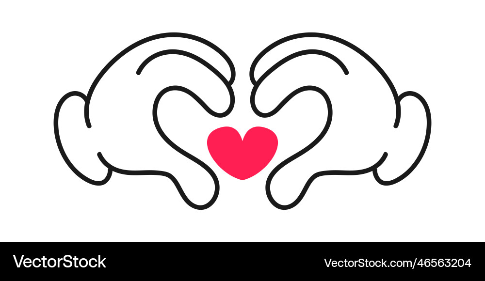 Gesture from palms in shape of heart Vector Image