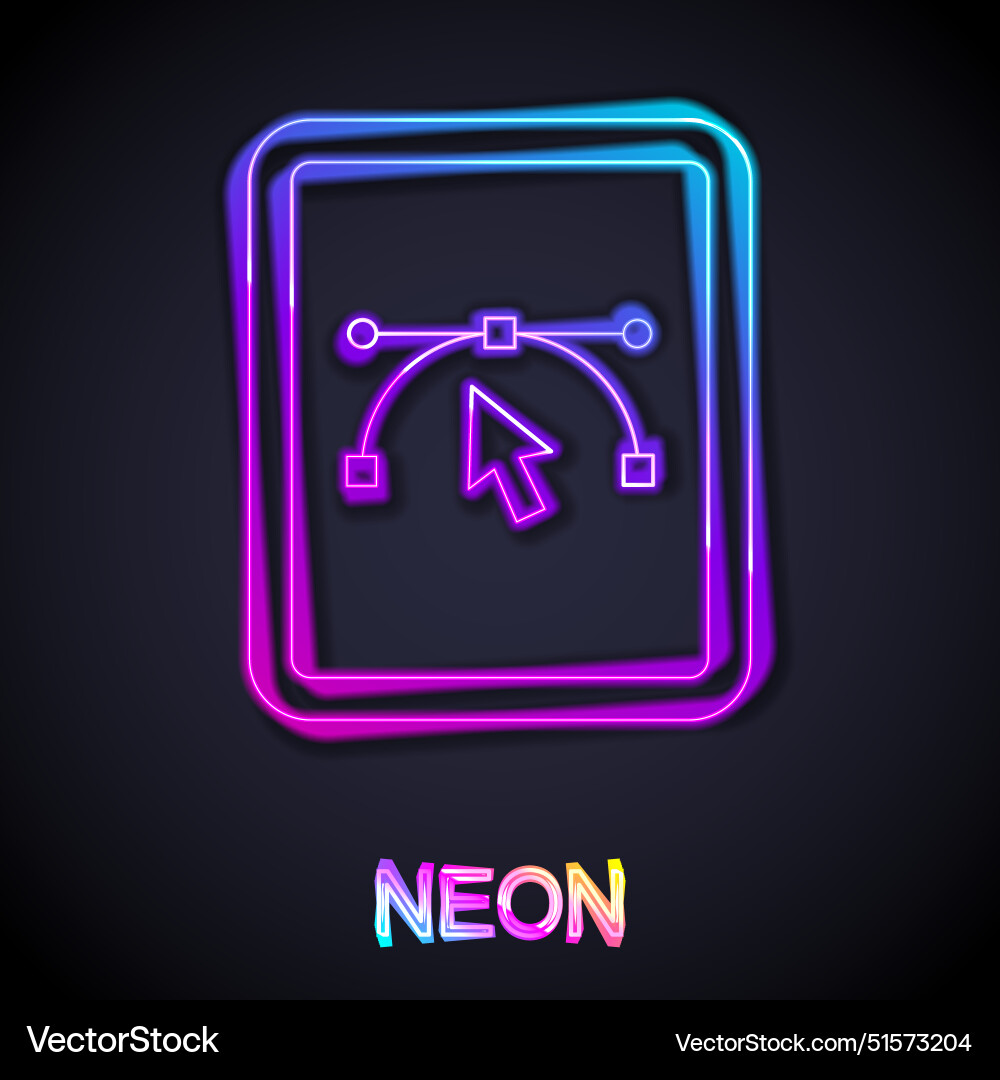 Glowing neon line computer display with design Glowing neon line computer display with design vector image