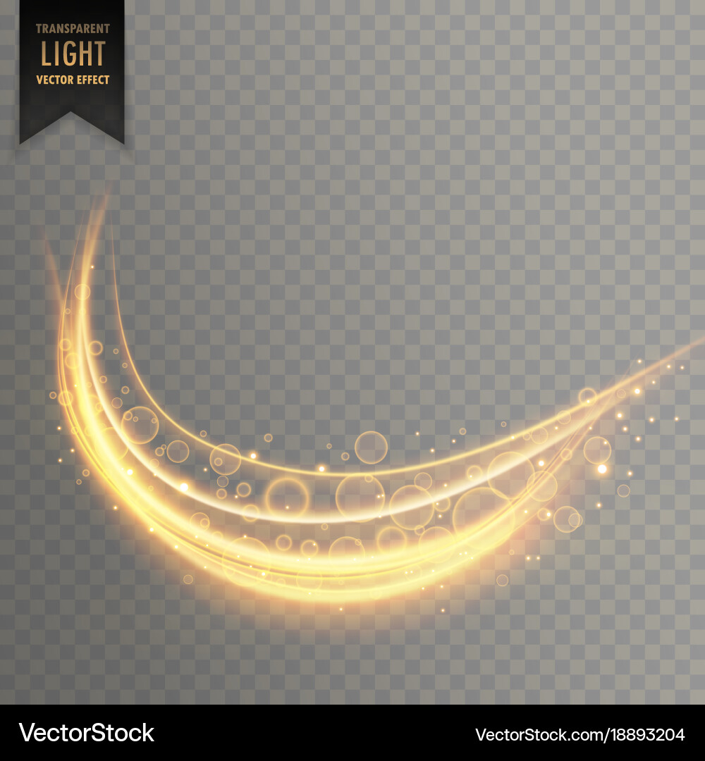 Golden Light Streak Transparent Effect Vector Image