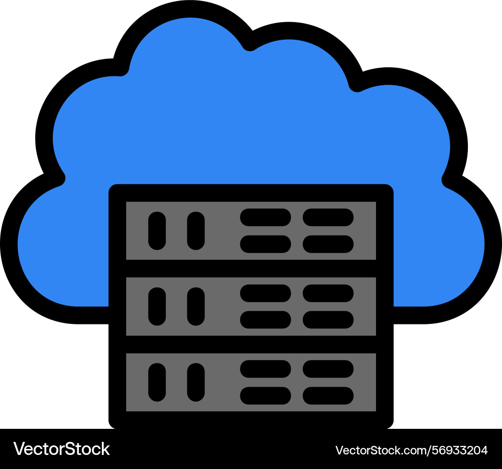 Hosted service line filled style icon design vector image