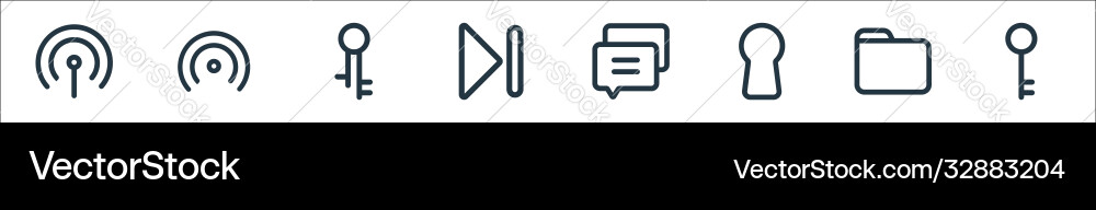 Interface line icons linear set quality Interface line icons linear set quality vector image
