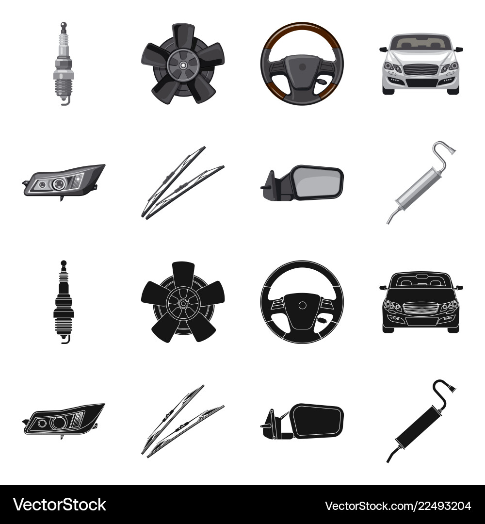 Isolated object of auto and part logo set vector image
