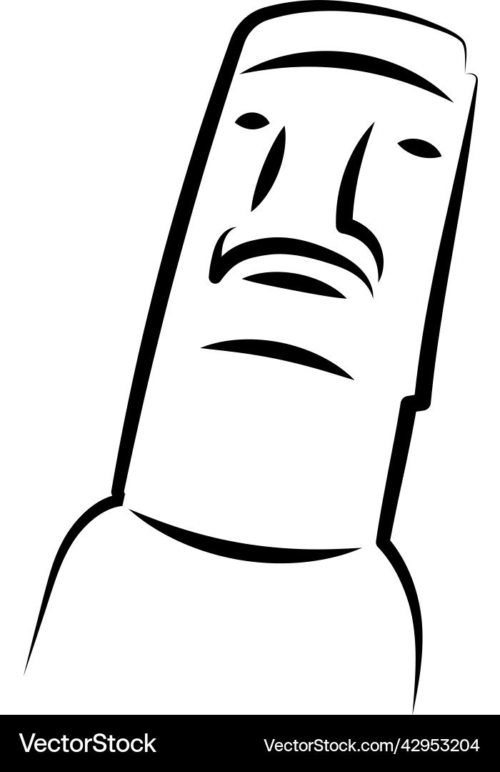Isolated sketch of stone face Vector Image