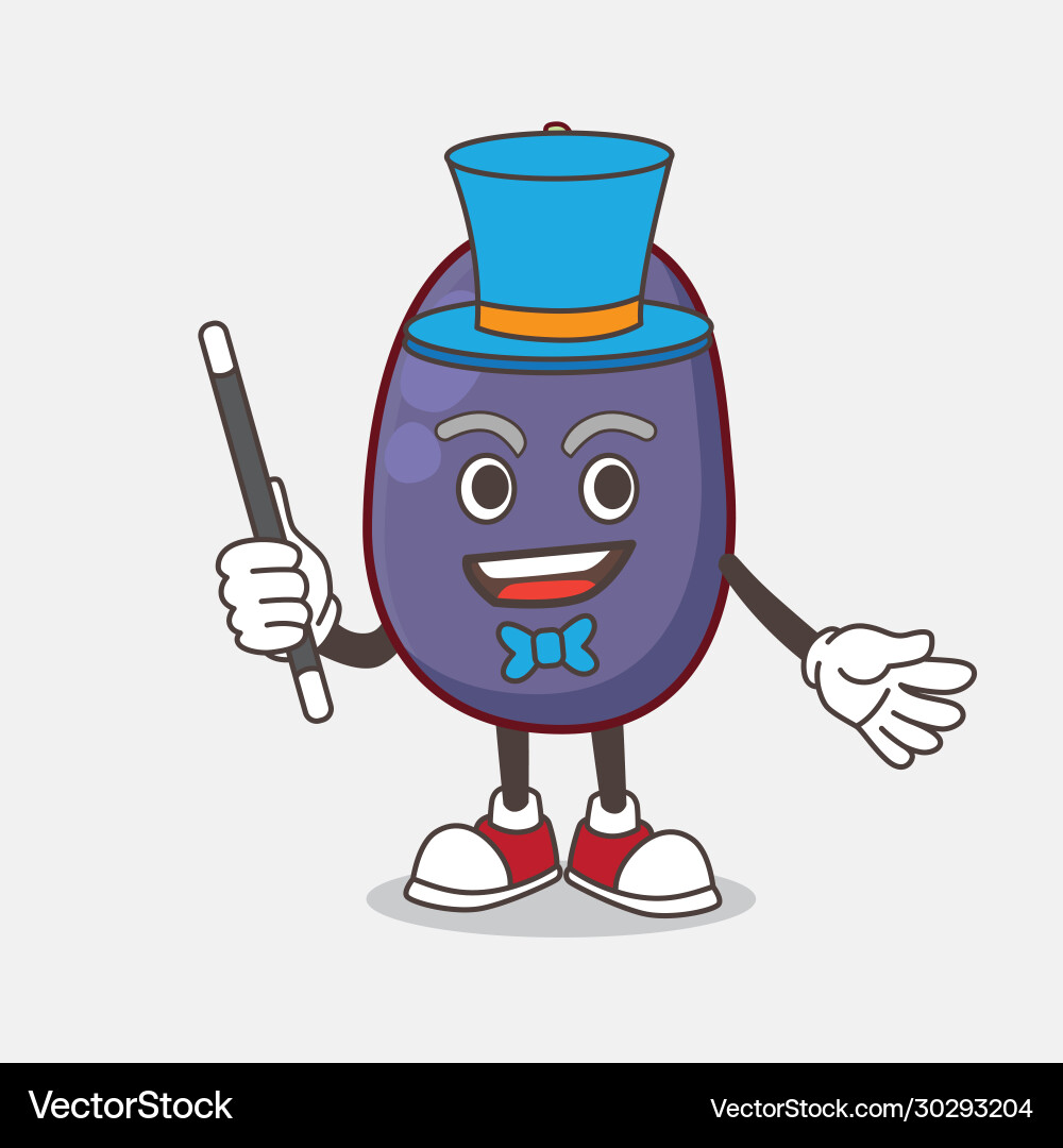 Java plum cartoon mascot character performance Vector Image