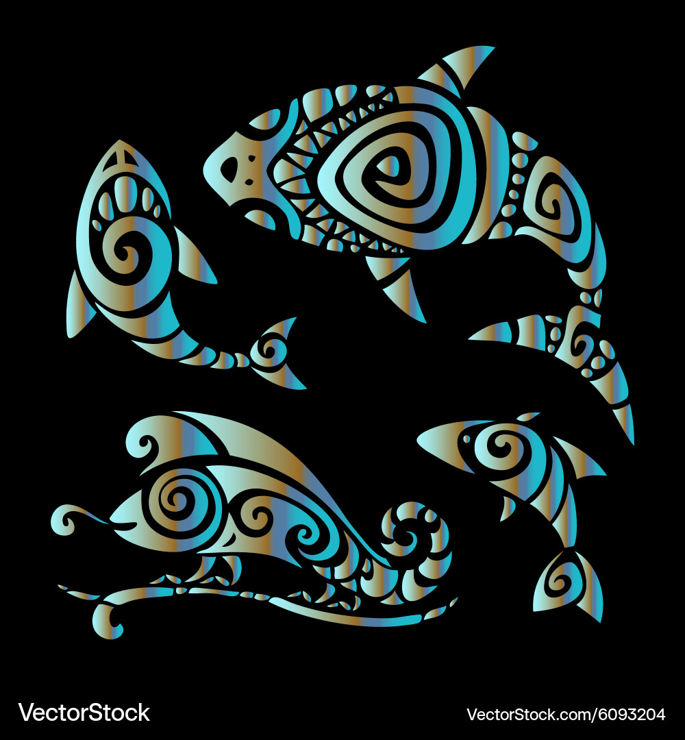 Lizards polynesian tattoo style Vector Image