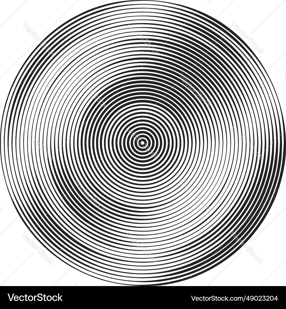 Monochrome concentric circles with different Monochrome concentric circles with different vector image