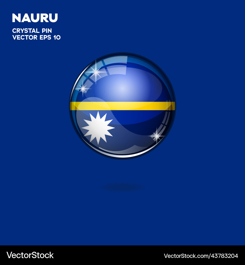 Nauru flag 3d buttons Nauru flag 3d buttons vector image