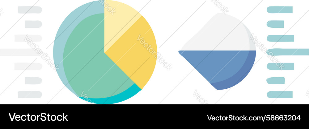 Pie chart data visualization analysis design Vector Image