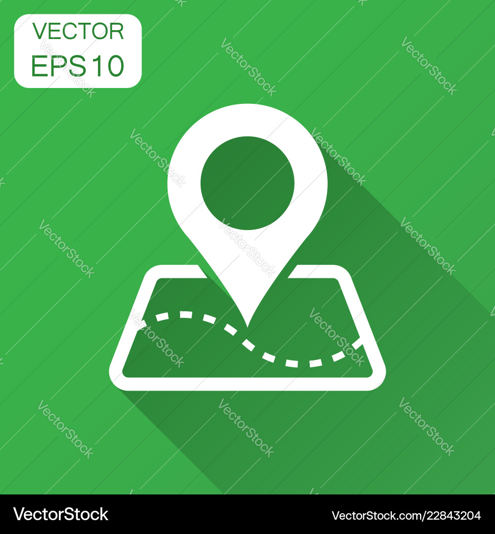 Pin map icon in flat style gps navigation Pin map icon in flat style gps navigation vector image