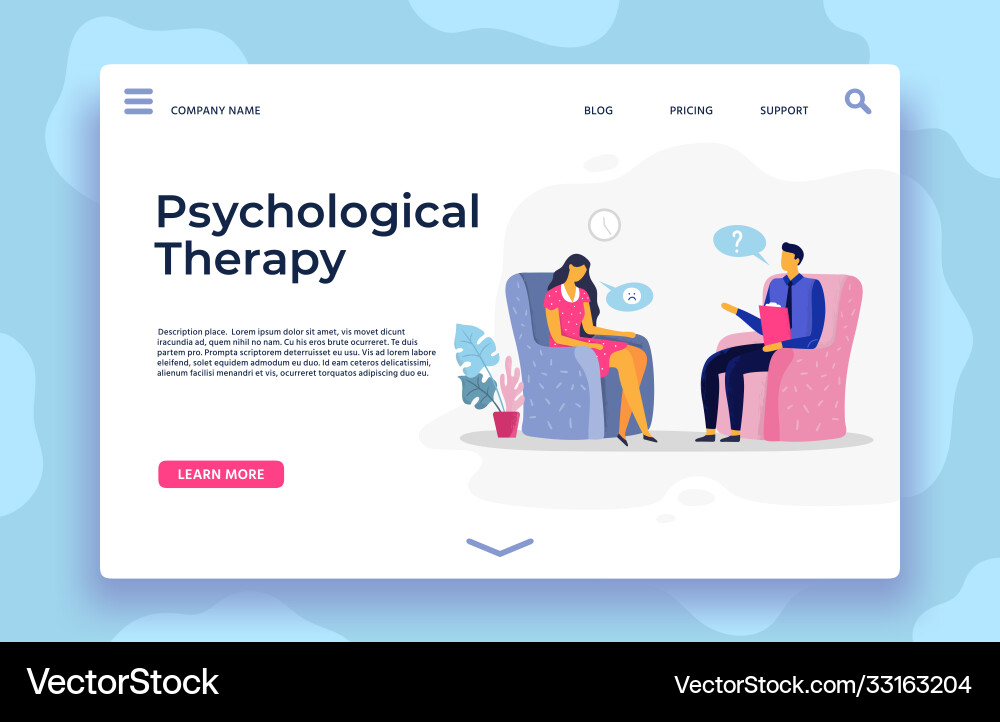 Psychological therapy landing page depression vector image