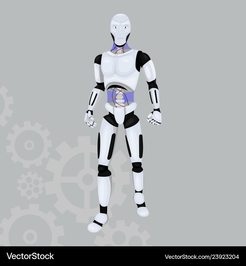 Robot android icon on a grey background Robot android icon on a grey background vector image