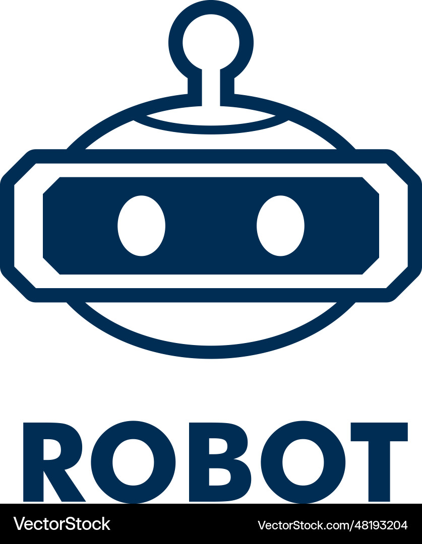 Robot or bot logo modern conversation automatic Robot or bot logo modern conversation automatic vector image