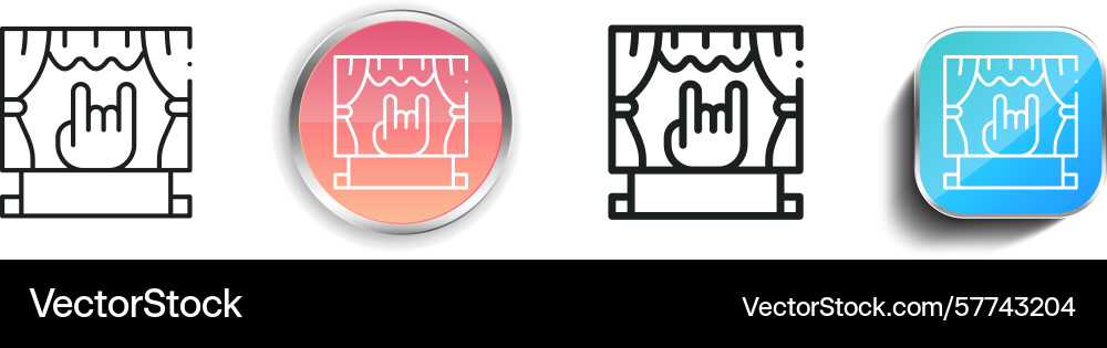 Rock icon thin linear regular and button style Rock icon thin linear regular and button style vector image