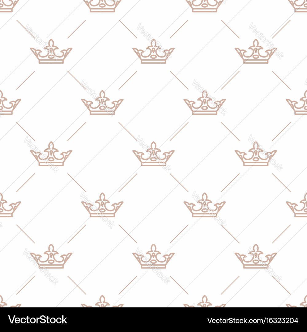Seamless pattern with crown symbol Vector Image