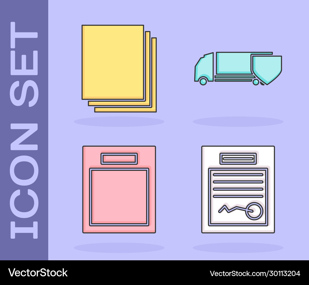 Set filled form clean paper empty Set filled form clean paper empty vector image