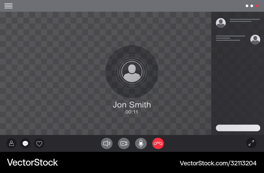 User web video call window chat interface concept User web video call window chat interface concept vector image