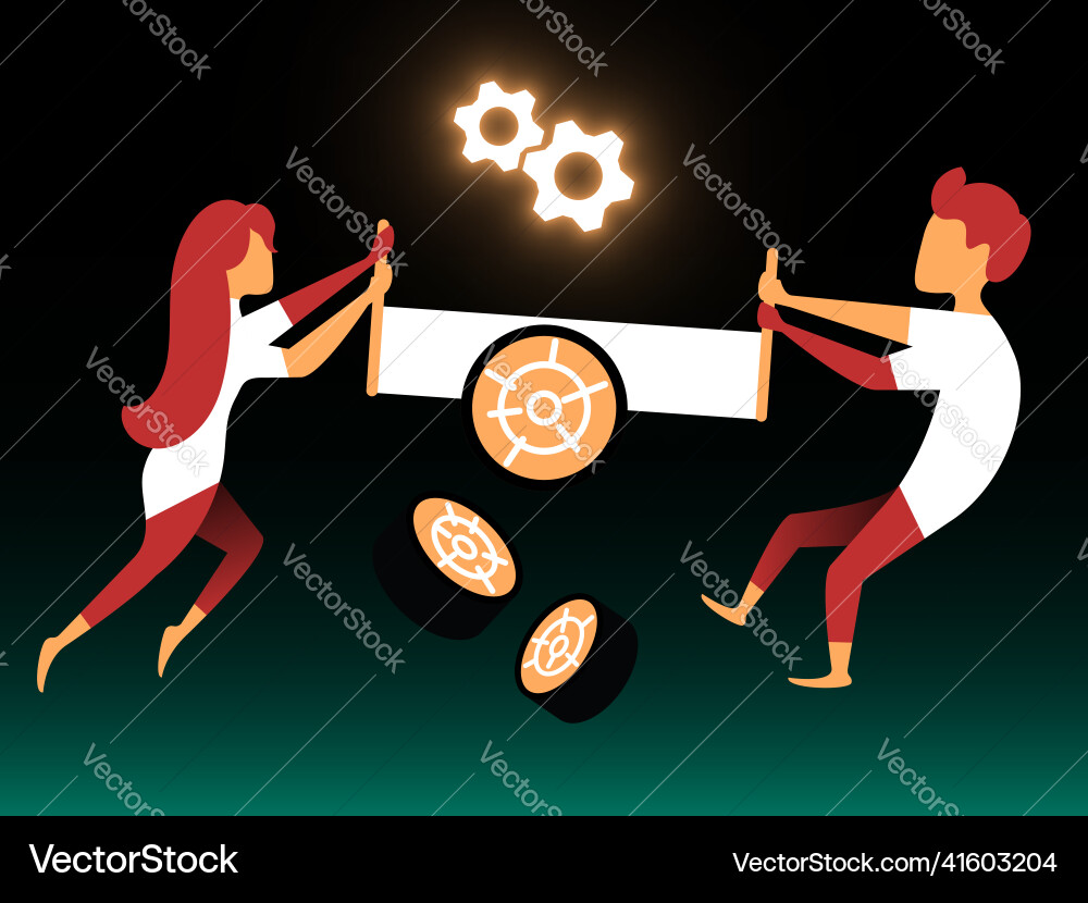 Work together in gradient style editable Work together in gradient style editable vector image