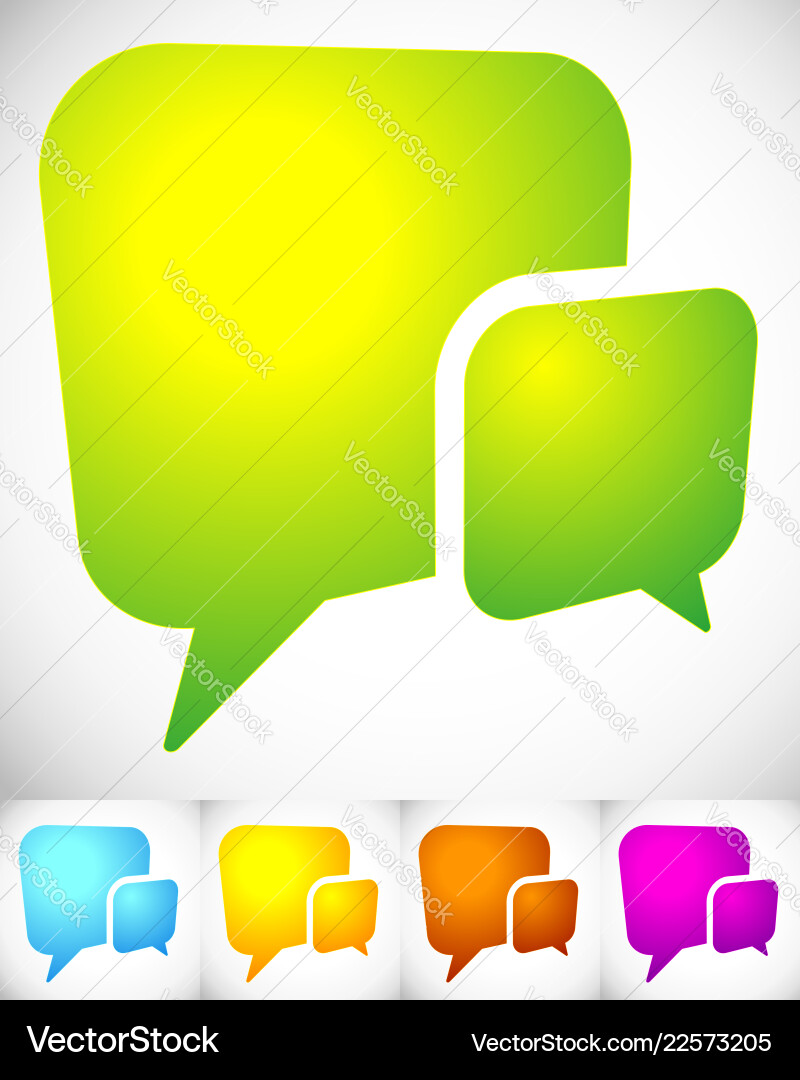 2 overlapping squarish speech talk bubbles 2 overlapping squarish speech talk bubbles vector image