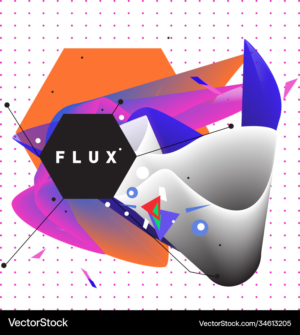 3d colorful wave background dynamic flux effect Vector Image
