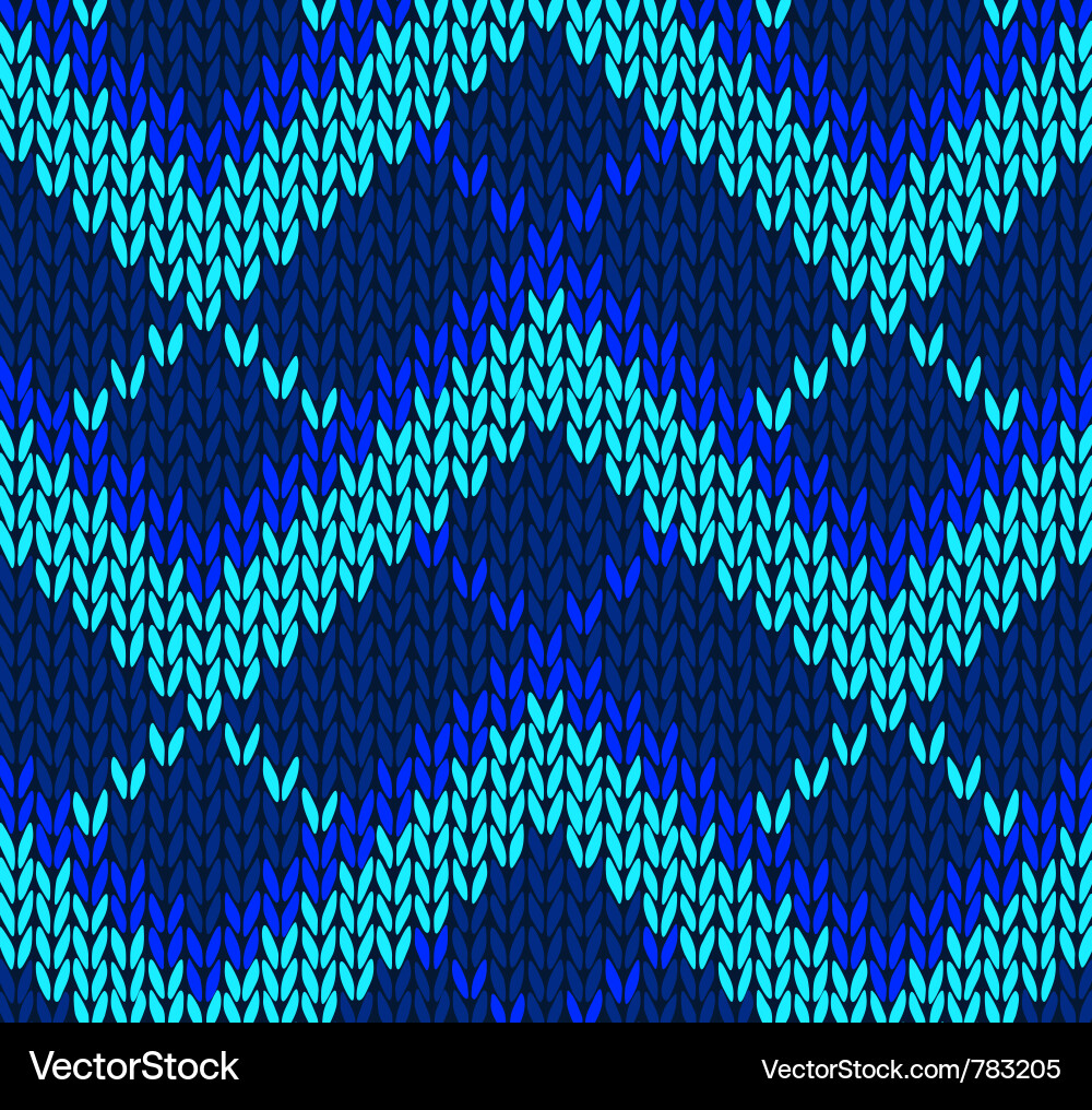 Blue Knitted Pattern Vector Image