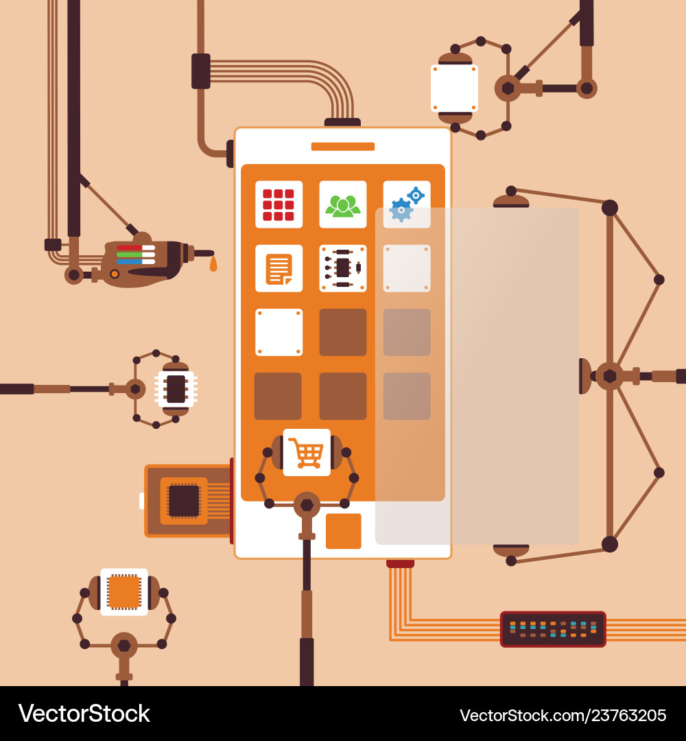 Concept of mobile software application Concept of mobile software application vector image