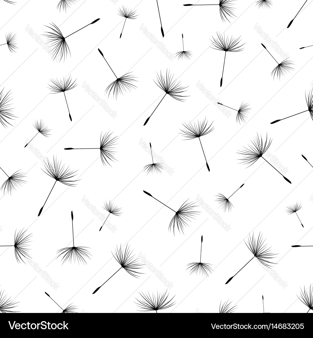 Dandelion Fluff Seamless Pattern vector image