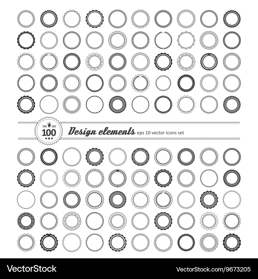 Decorative Round Elements Set Vector Image